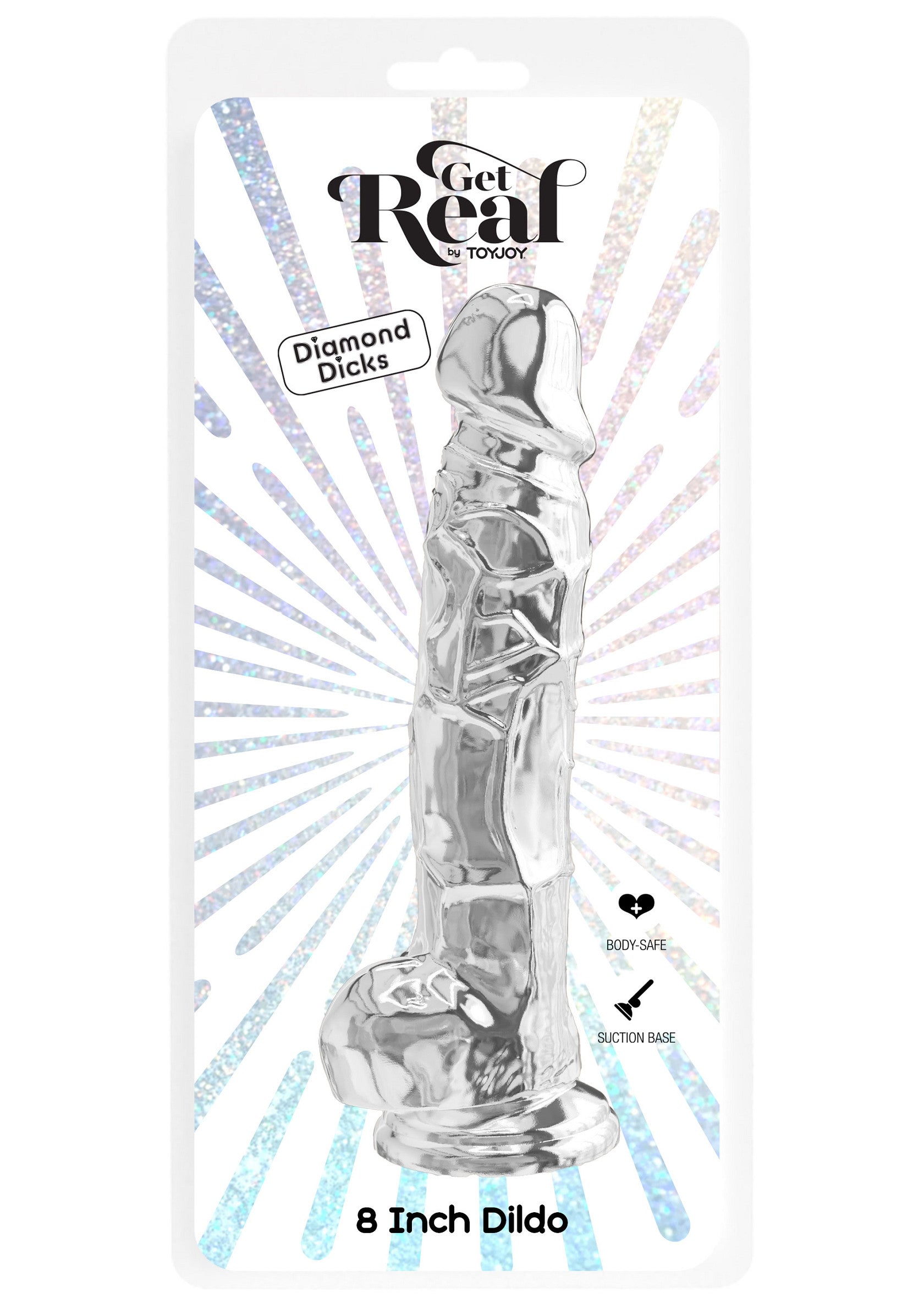 ToyJoy Clear Dildo TPE 22.5 cm - dimensiuni