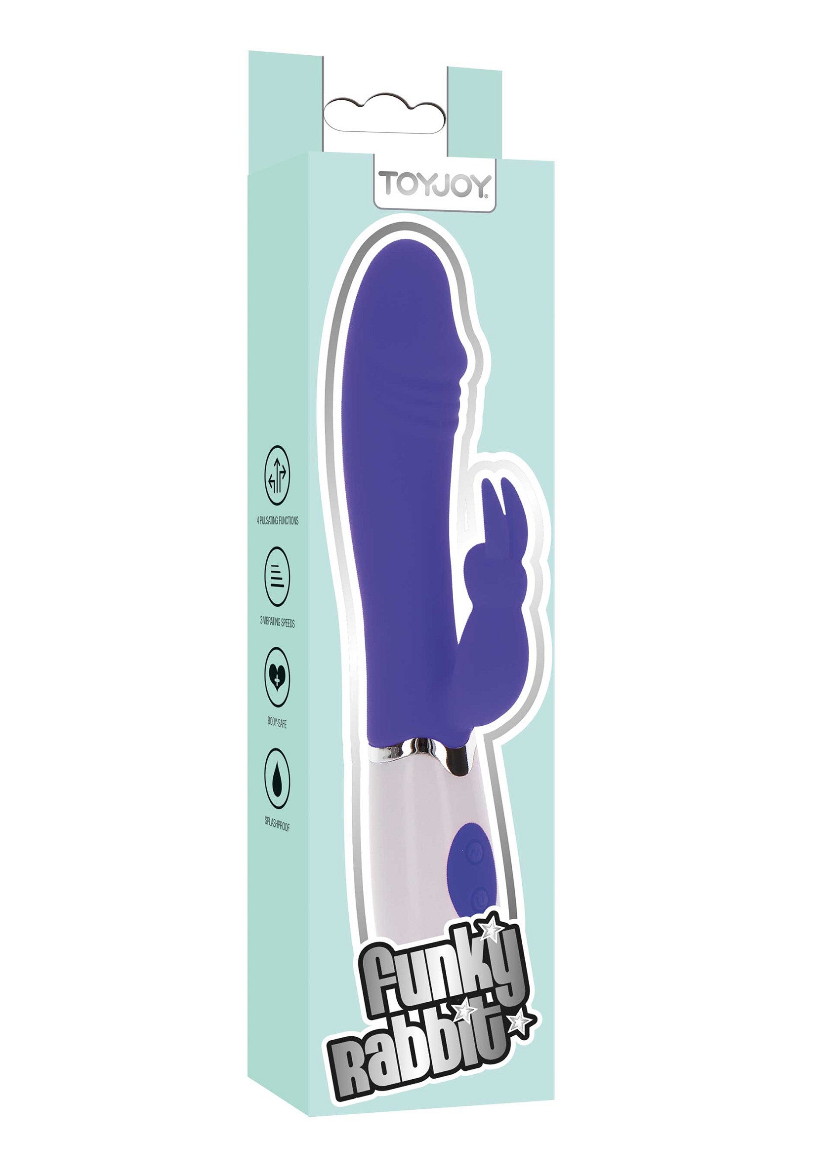 ToyJoy Funky Rabbit vibrator mov - detaliu stimulator clitoris rabbit