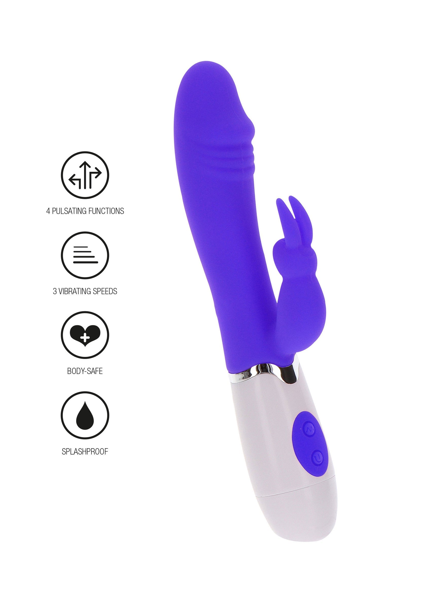 Vibrator Funky Rabbit ToyJoy violet - detaliu capac baterii