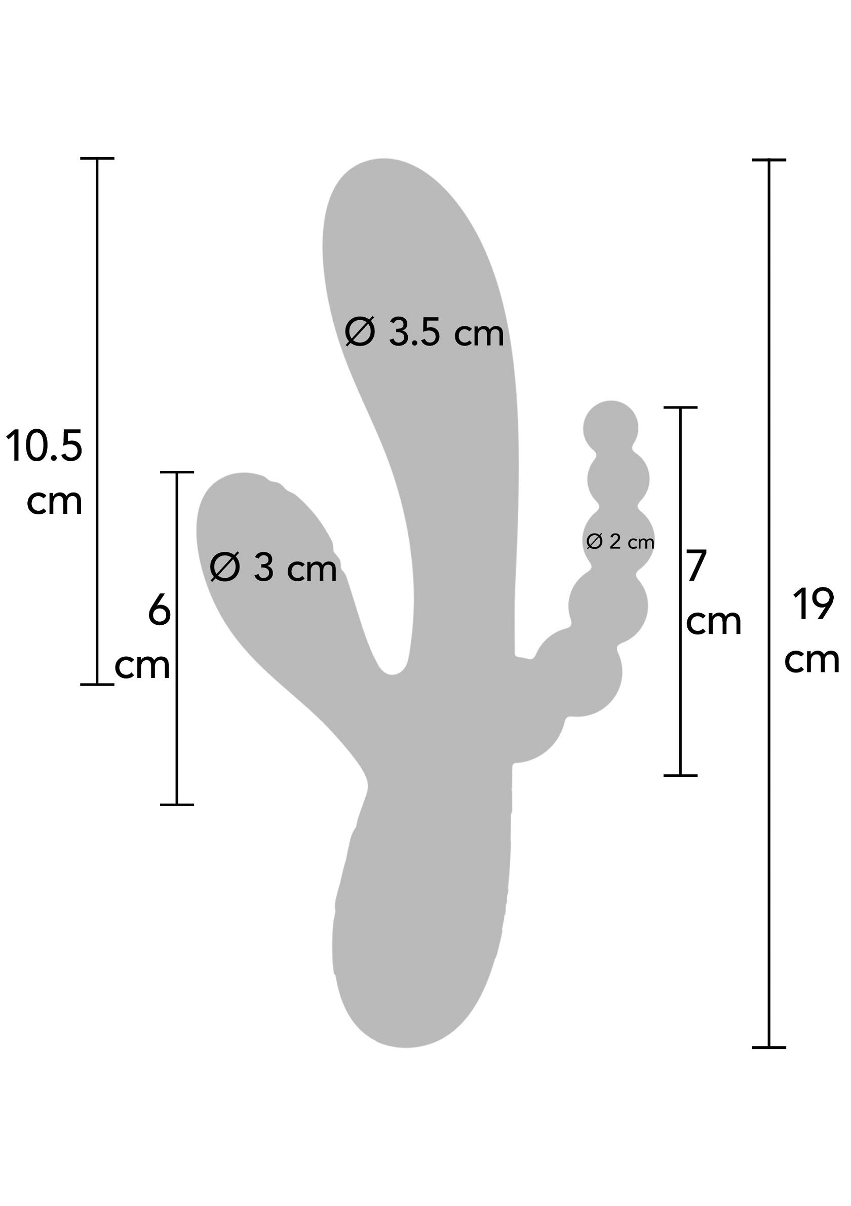 Vibrator Triple Xocoon Triple Love Vibrator Albastru - unghi lateral