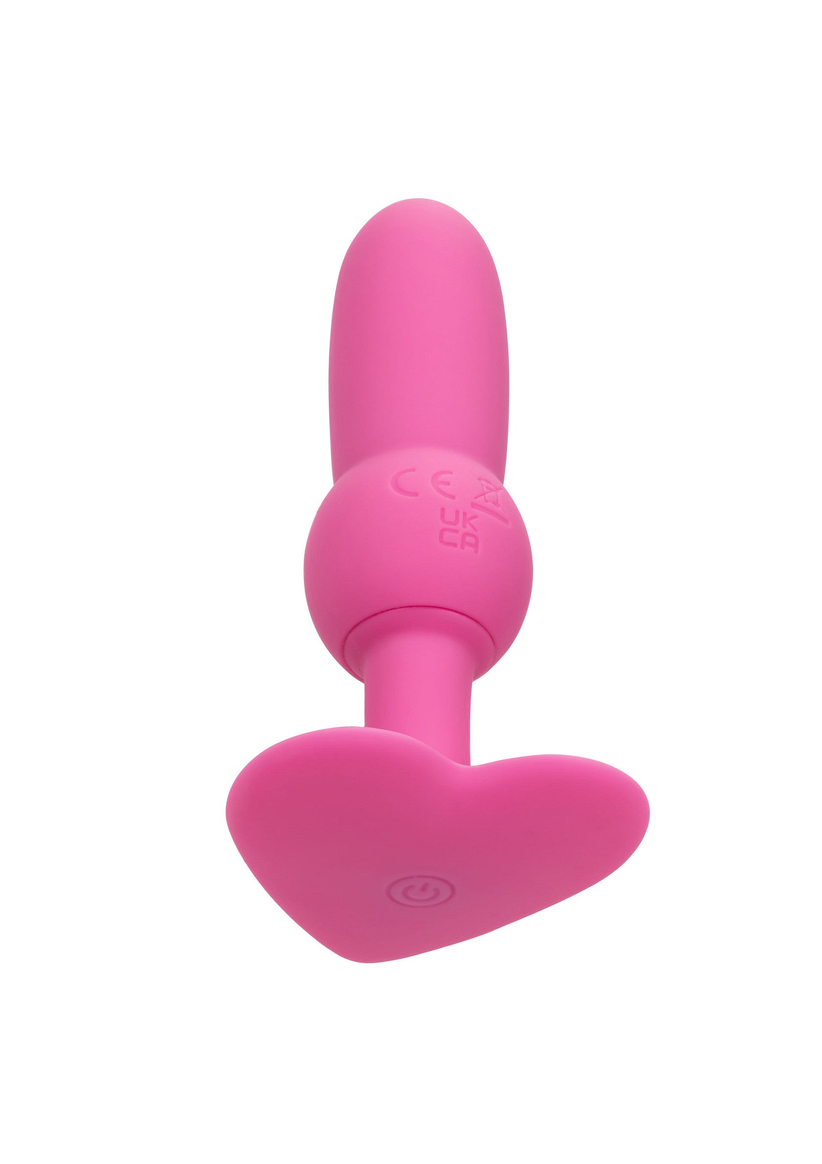Sonda anala vibratoare CalExotics roz, baza inima, buton control