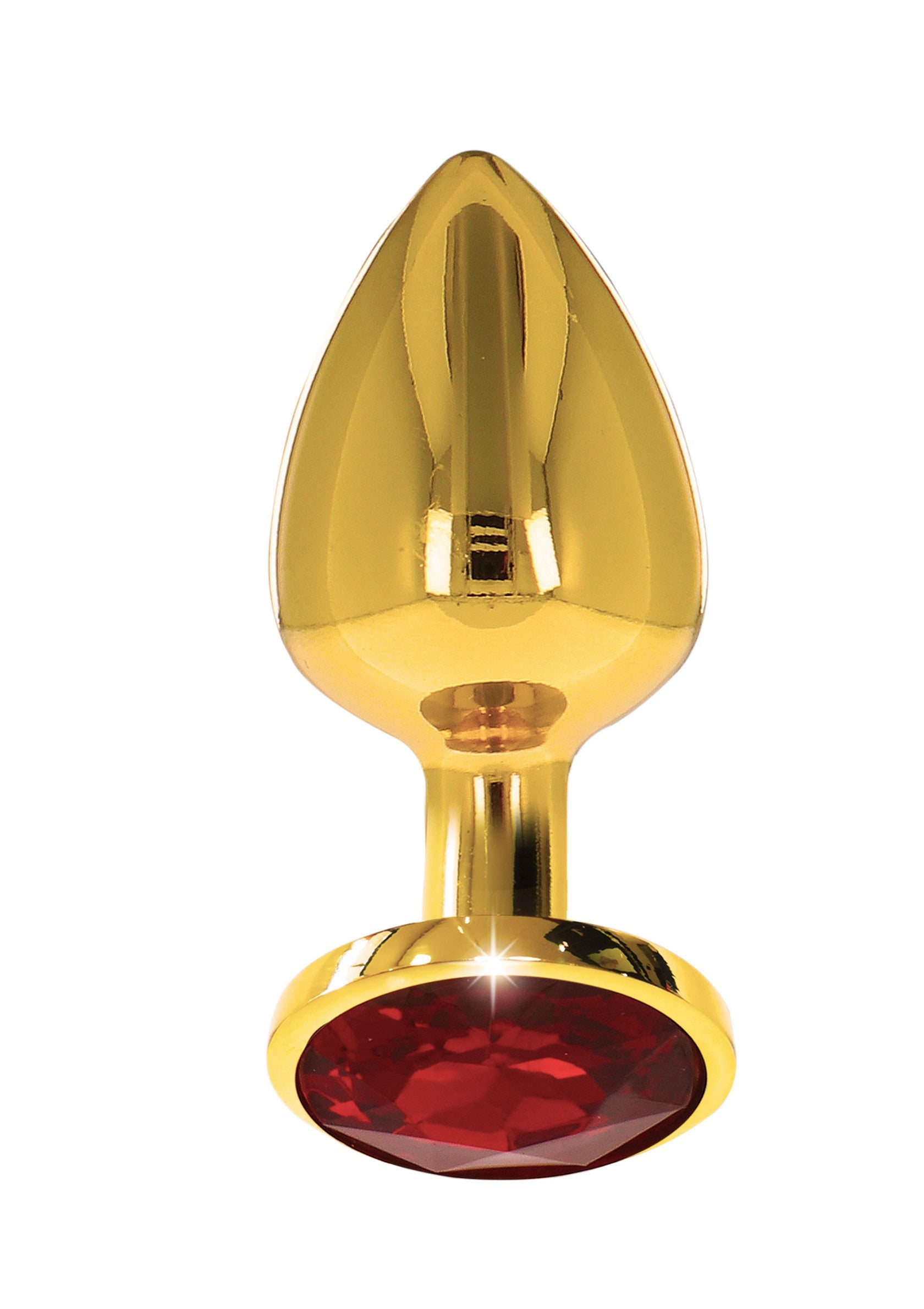 Plug anal Taboom Diamond Jewel auriu, cu cristal rosu fatetat la baza