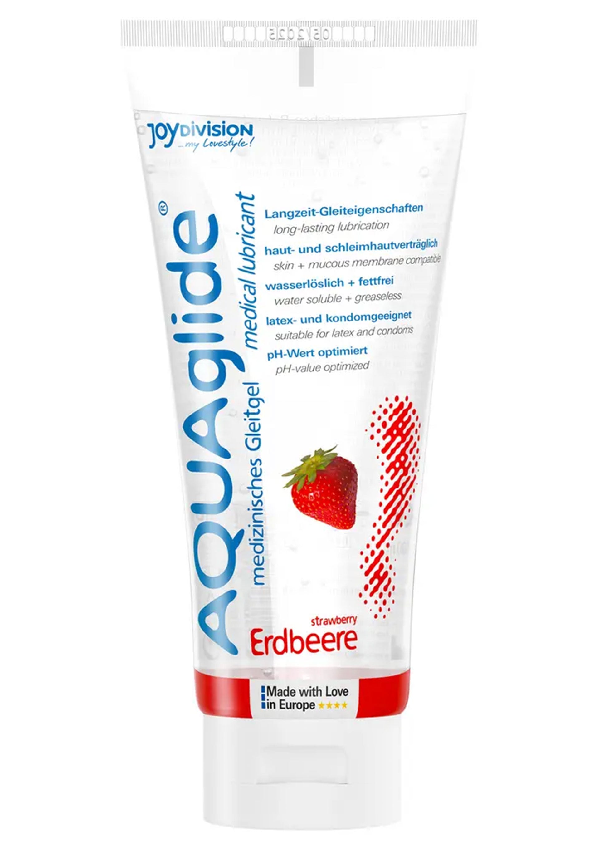 Lubrifiant intim AQUAglide Capsuni 100ml JoyDivision aroma capsuni dulci sex oral compatibil prezervative latex