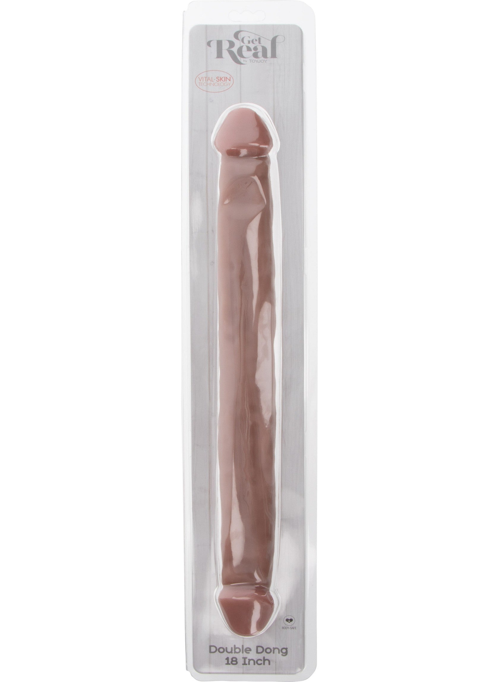 Dildo Dublu ToyJoy Get Real 45 cm - detaliu cap realist