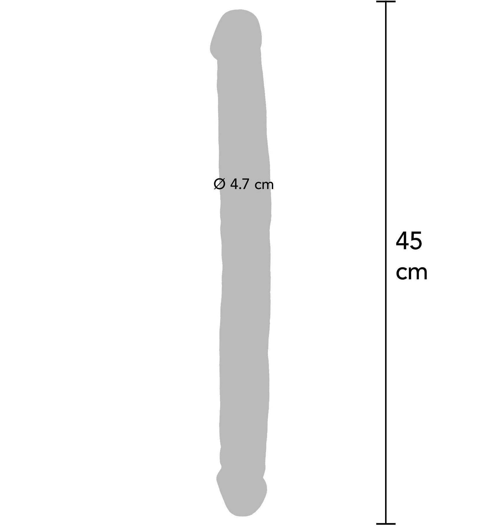 Dildo Dublu ToyJoy Get Real 45 cm - ambele capete anatomice