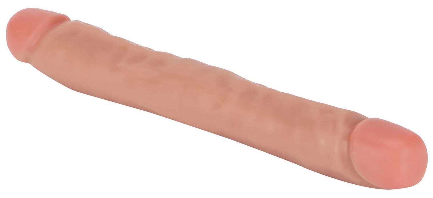 Double Dong ToyJoy Get Real Natural 32 cm - detaliu cap realist cu textura anatomica