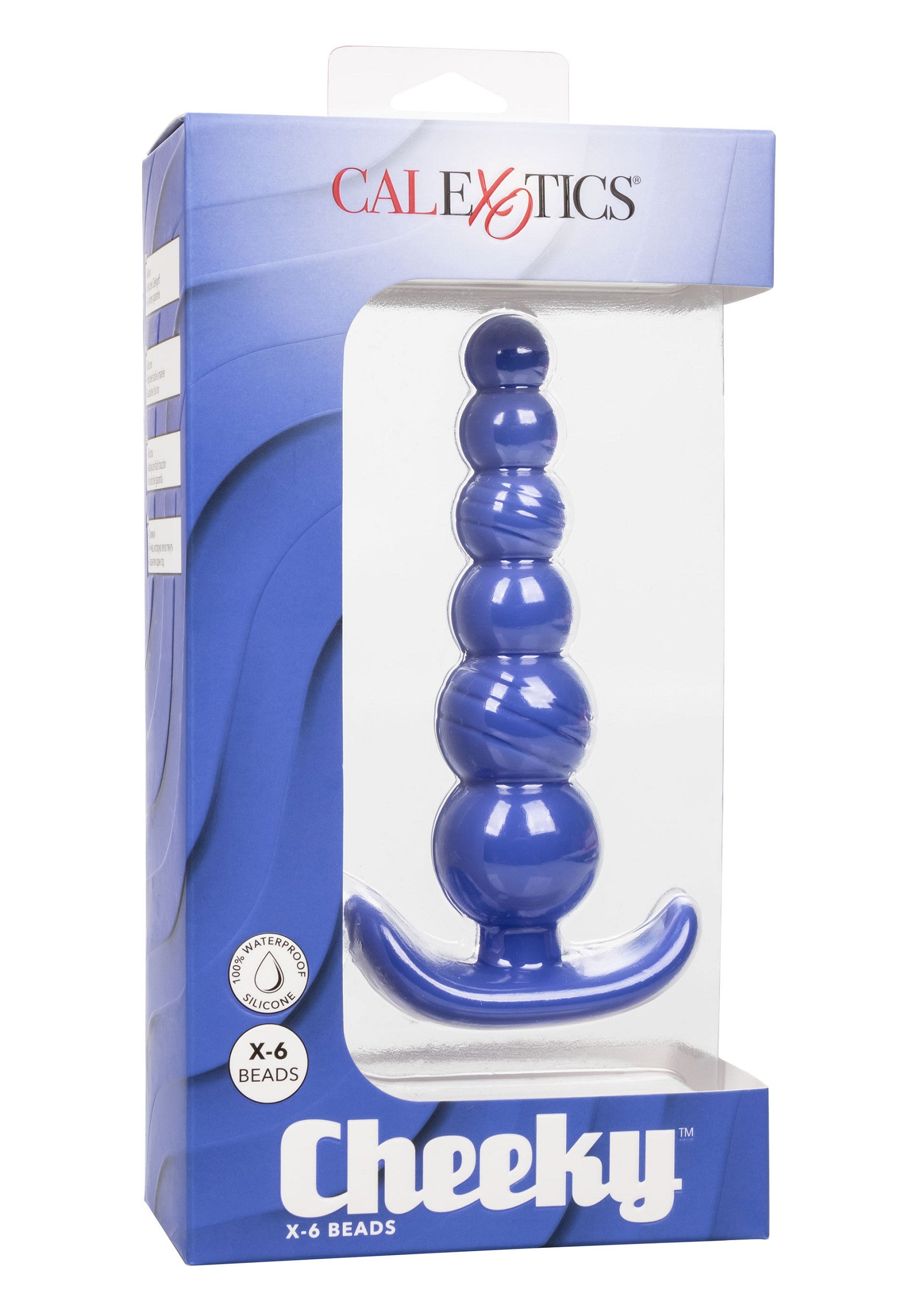 CalExotics Cheeky X-6 Beads Violet - maner cu inel de siguranta