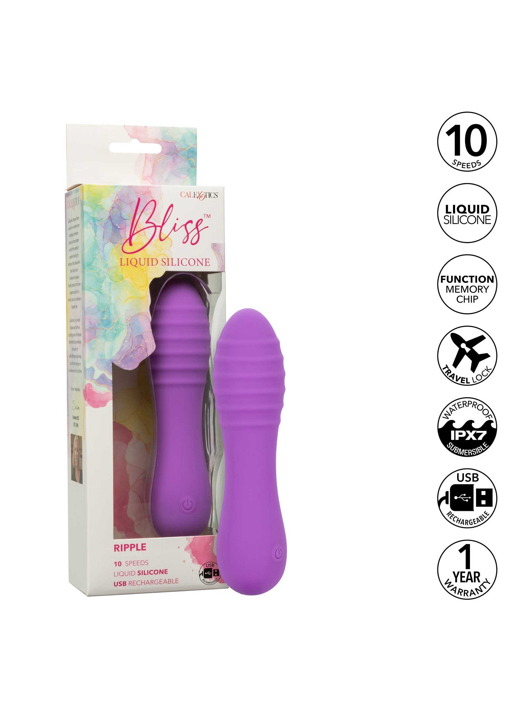 Vibrator Anal CalExotics Bliss Ripple Violet - vedere din spate