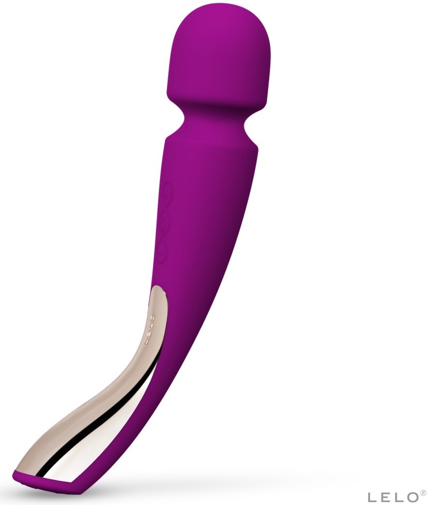 LELO Smart Wand 2 Medium deep rose vibrator masaj vedere fata