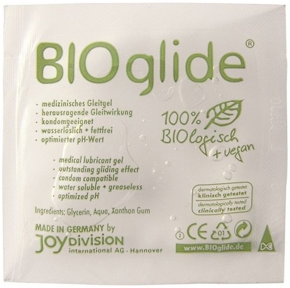 BIOglide Natural JoyDivision mostra 3ml lubrifiant natural vegan BDiH CO2-neutral Germania