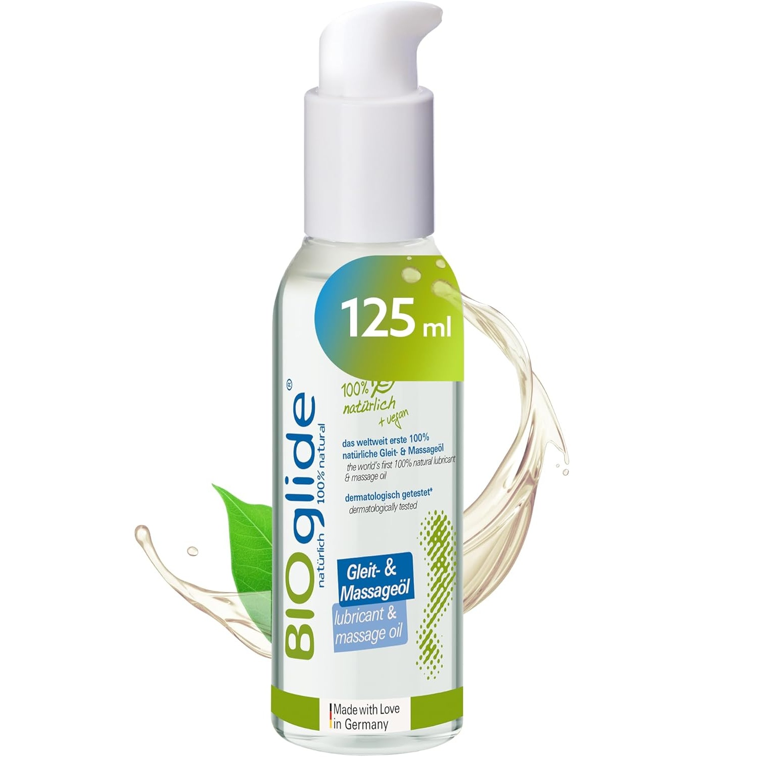 BIOglide lubrifiant si ulei de masaj JoyDivision 125ml natural vegan BDiH certificat dispenser pompa Germania