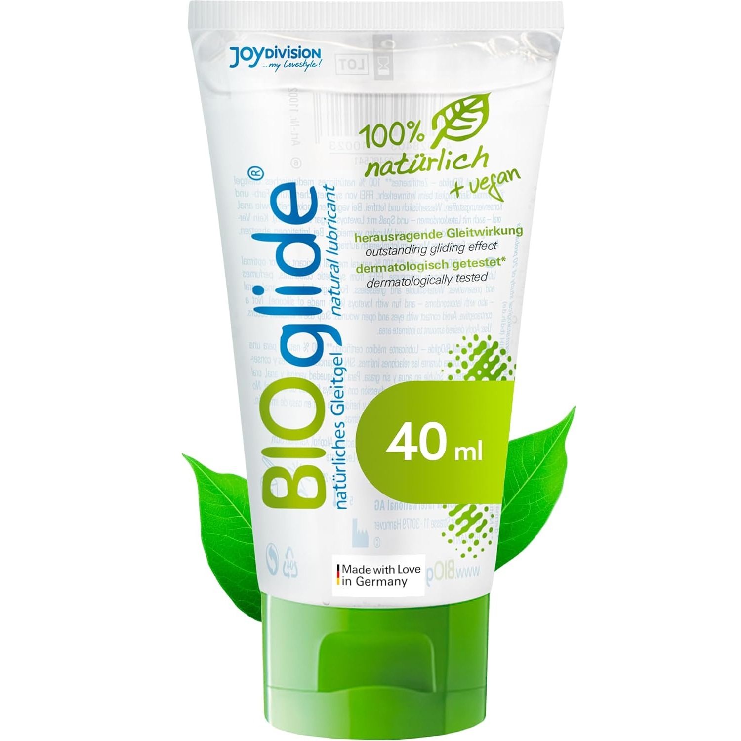 BIOglide Natural 40ml tub compact JoyDivision lubrifiant vegan BDiH CO2-neutru fara miros Germania
