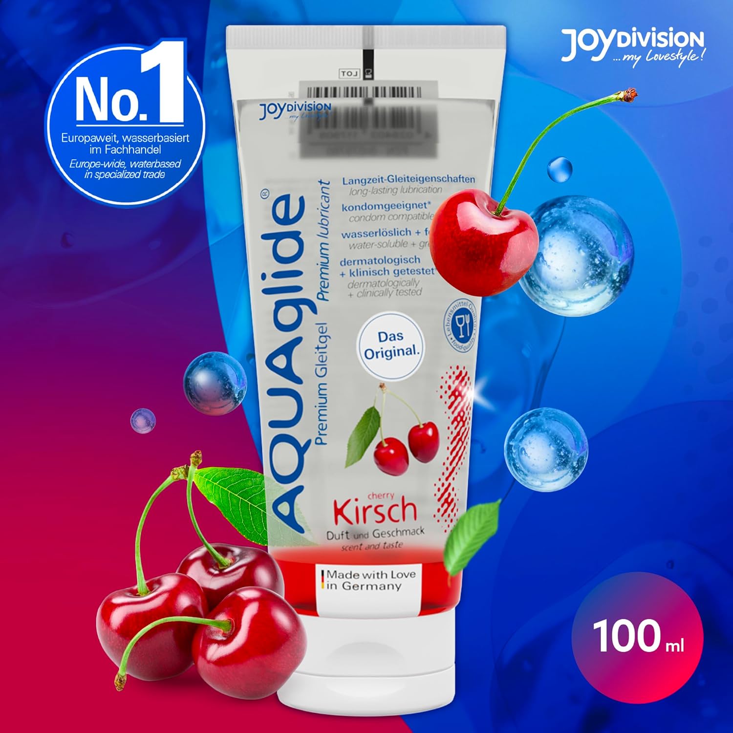 AQUAglide Cirese JoyDivision 100ml lubrifiant aromat pe baza de apa sex oral vaginal anal compatibil silicon