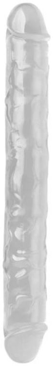 Dildo dublu Crystal Jellies Clear transparent 30.5cm vene pronuntate cap realist
