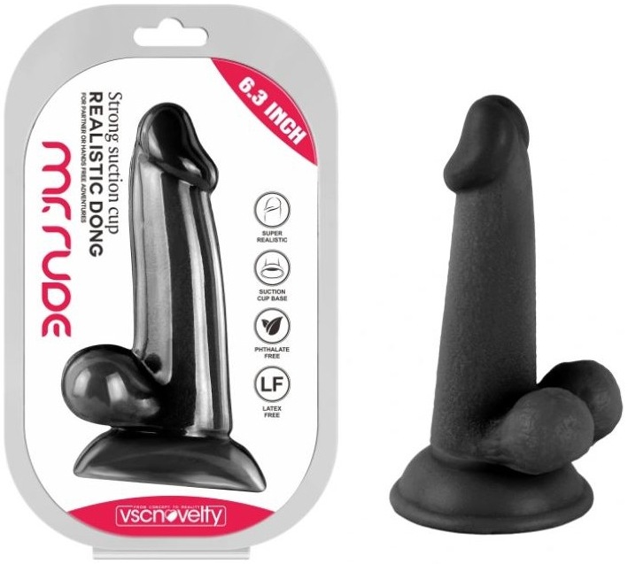 Dildo realistic VSCNOVELTY MR RUDE natural PVC 16cm cu scrot vedere principala