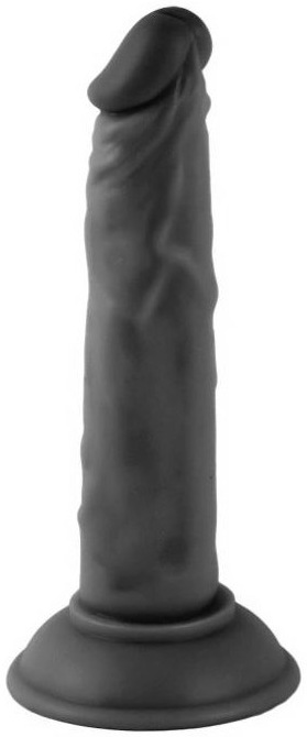Dildo realistic Mr Rude negru, cu baza ventuza, forma anatomica