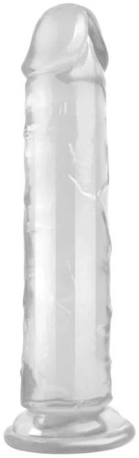 Dildo realistic Crystal Jellies 21,6 cm, transparent, jelly cristalin, baza ventuza