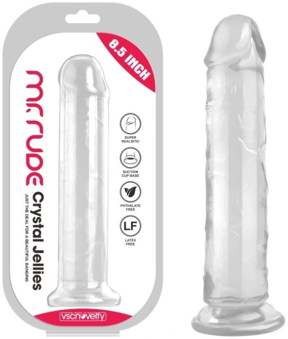 Cutie Crystal Jellies 21,6 cm, ventuza puternica, fara ftalati, fara latex
