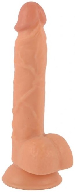 Dildo realistic Mr Rude 21 cm, culoare naturala (flesh), baza ventuza