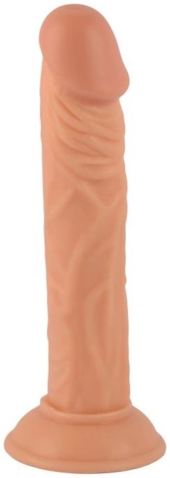 Dildo realistic Mr Rude 23 cm, culoare naturala (flesh), baza ventuza