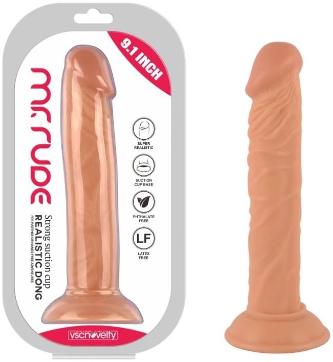 Cutie Mr Rude 23 cm, ventuza puternica, fara ftalati, fara latex