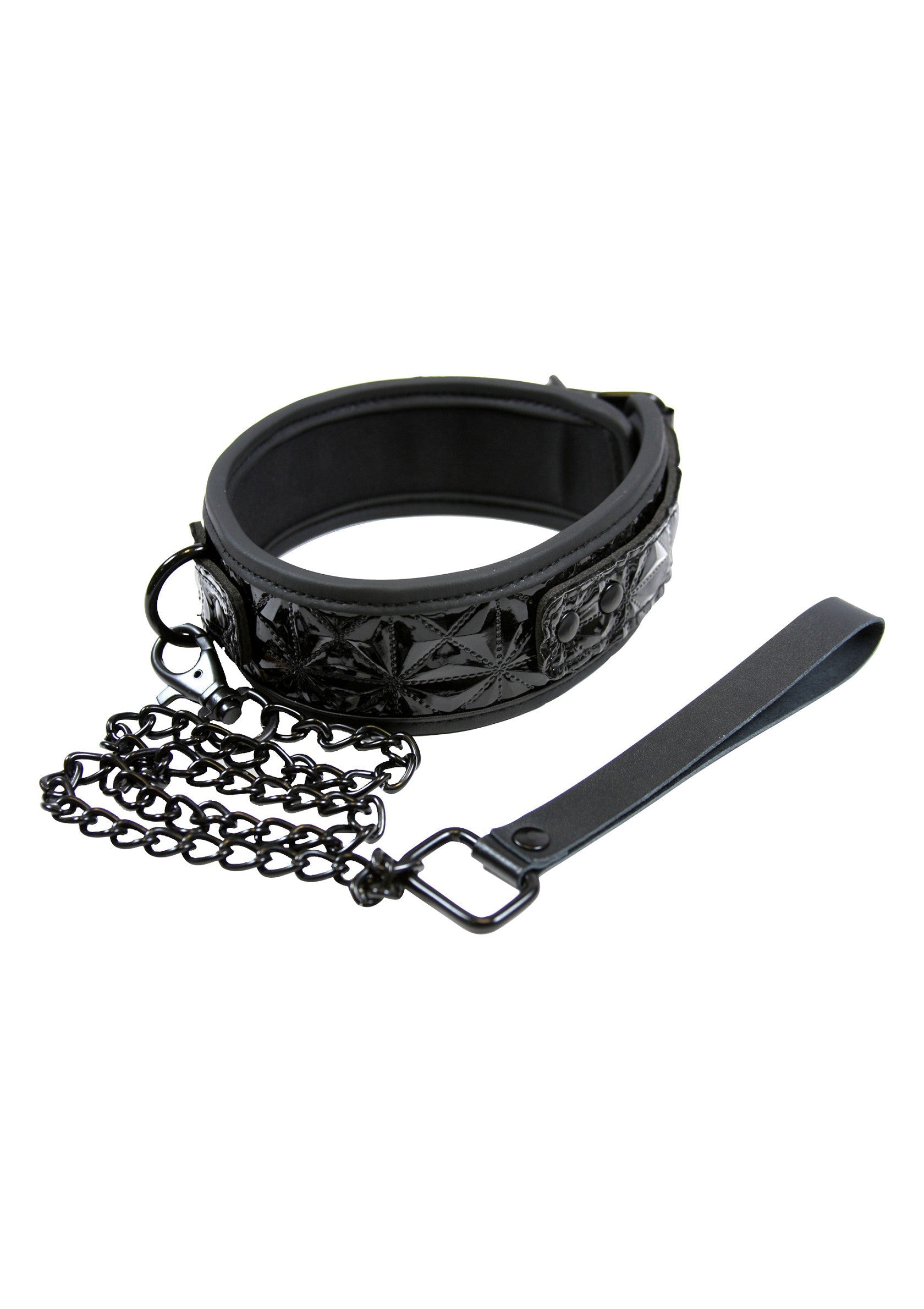 Guler Bondage NS Novelties Collar Negru - piele sintetica BDSM