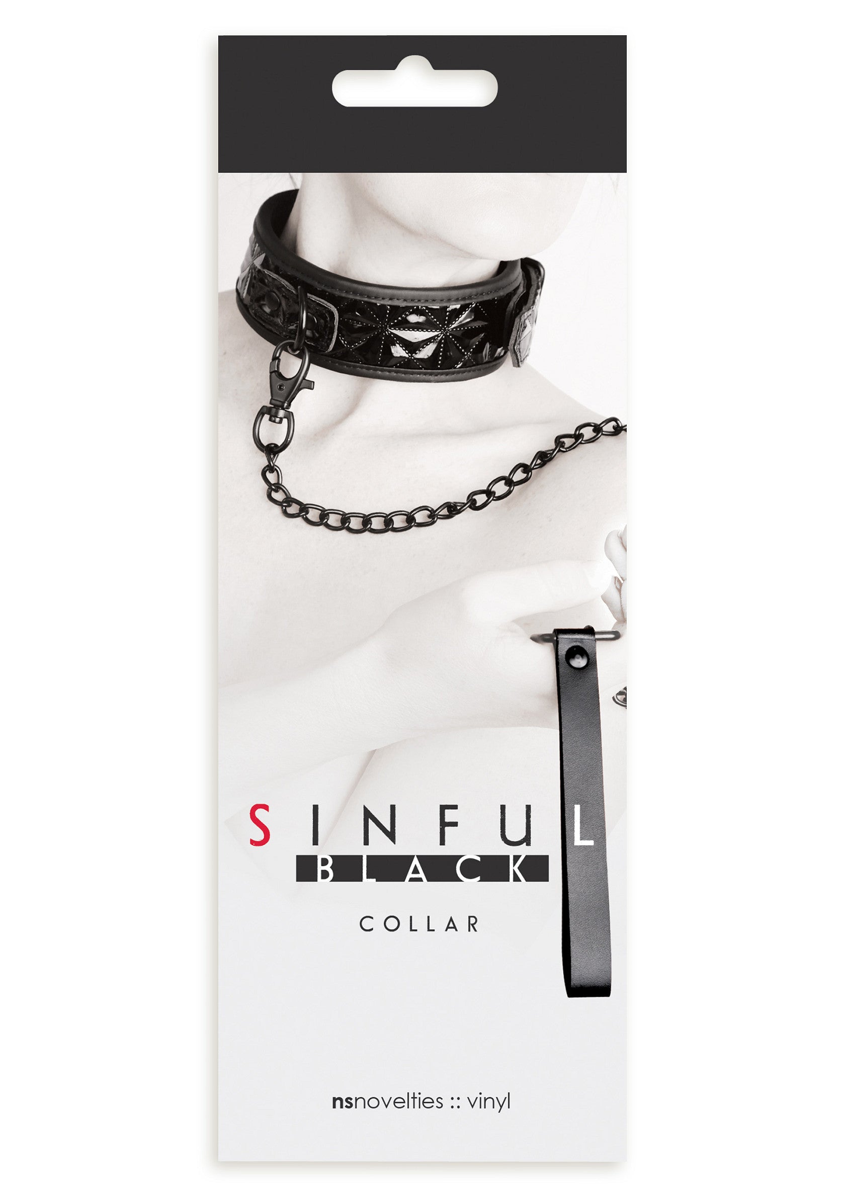 NS Novelties Collar Negru - catarama reglabila si D-ring