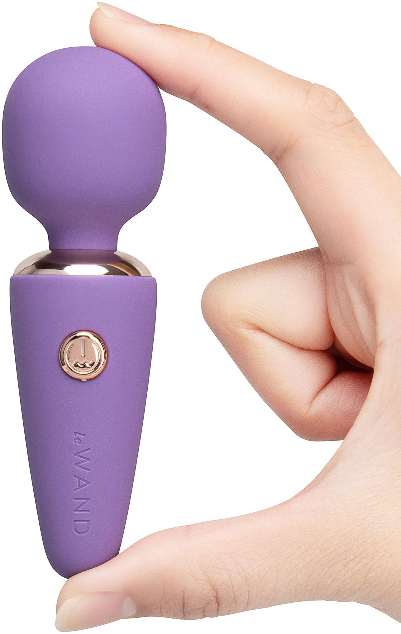 Le Wand Mini Violet vibrator masaj compact reincarcabil USB-C IPX5 silicon violet roz