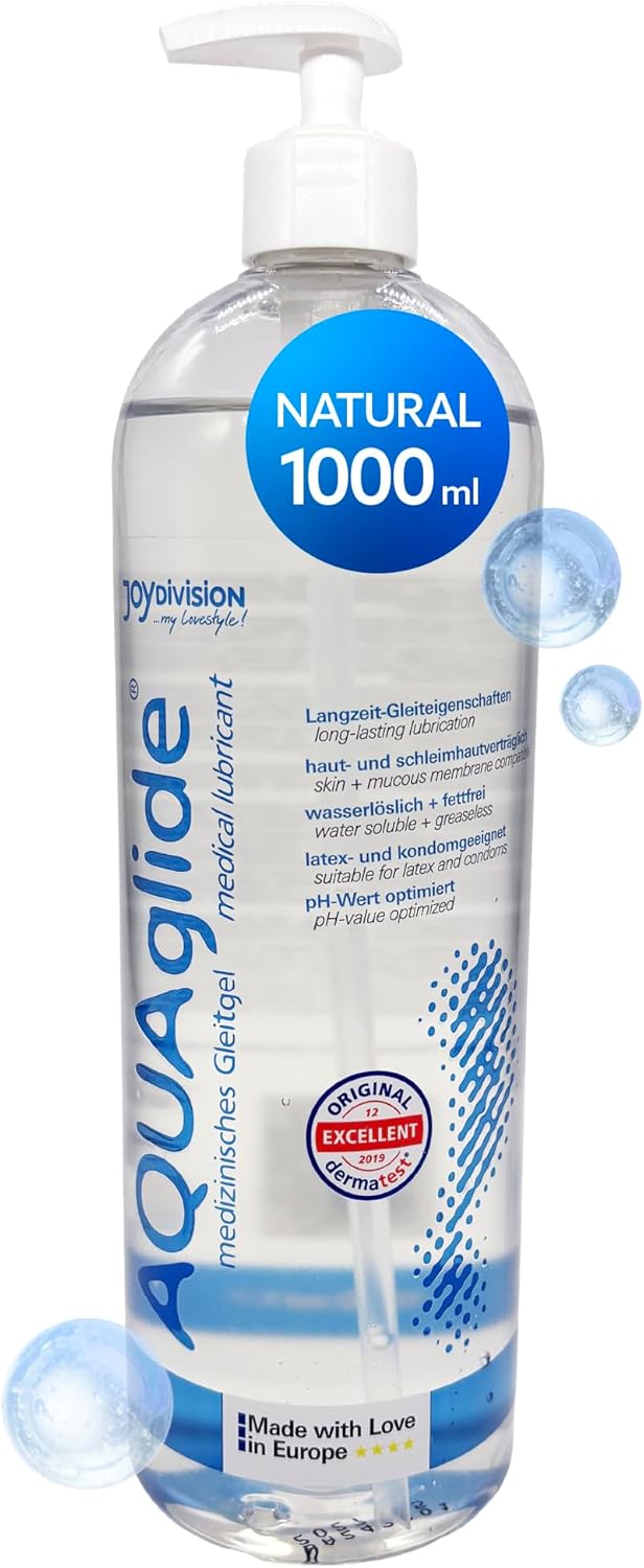 AQUAglide Original 1000ml JoyDivision lubrifiant profesional pe baza de apa compatibil latex food grade testat clinic 20 ani