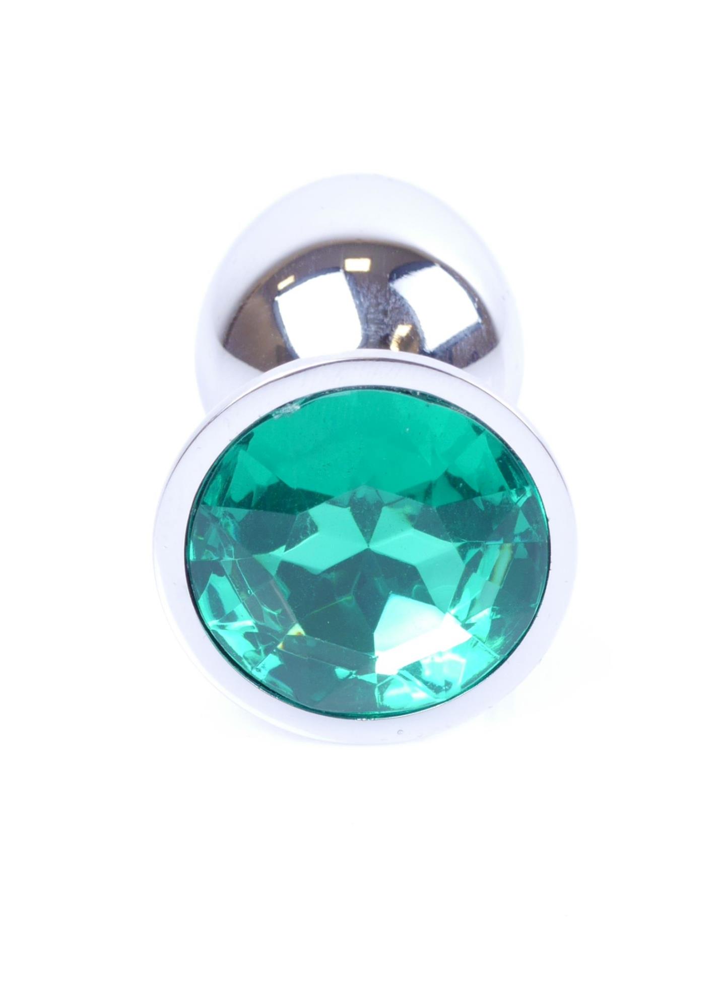 Plug Jewellery Silver Green, otel inoxidabil lustruit cu cristal verde fatetat