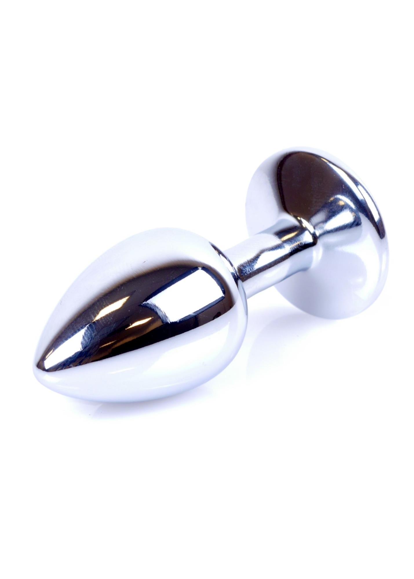 Plug Jewellery Silver Green, vedere din unghi cu suprafata oglinda a otelului