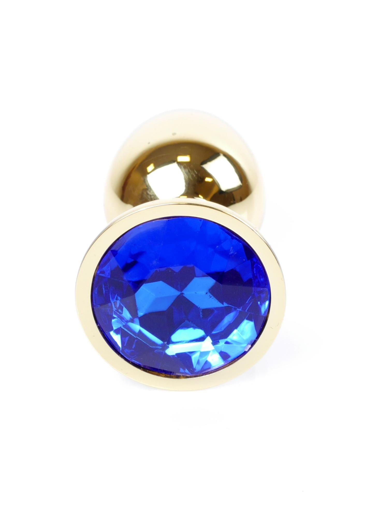 Plug Metalic Jewellery Gold Dark Blue - imagine 1