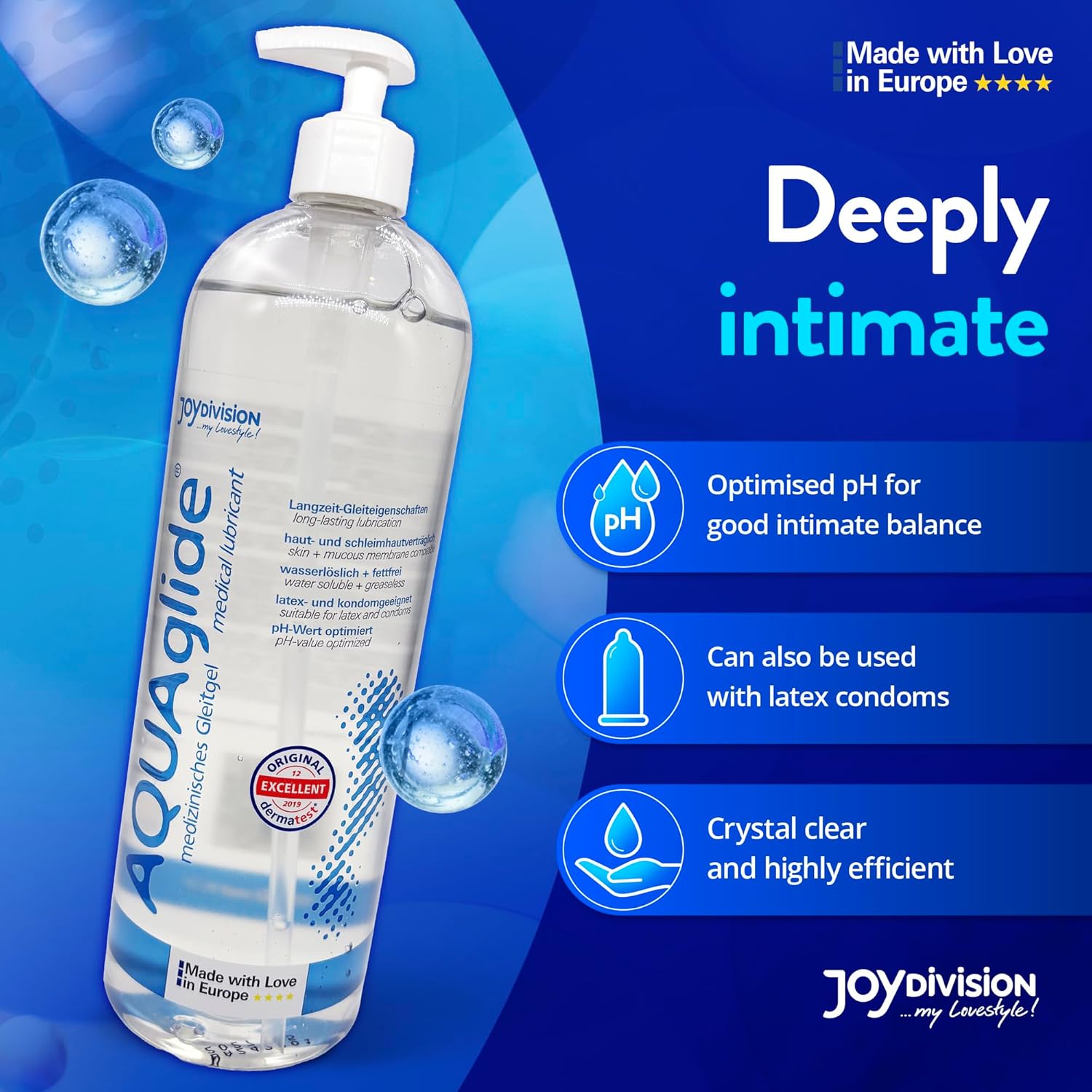 Lubrifiant intim AQUAglide 1000ml JoyDivision varianta economa sex vaginal anal oral food grade compatibil silicon prezervative