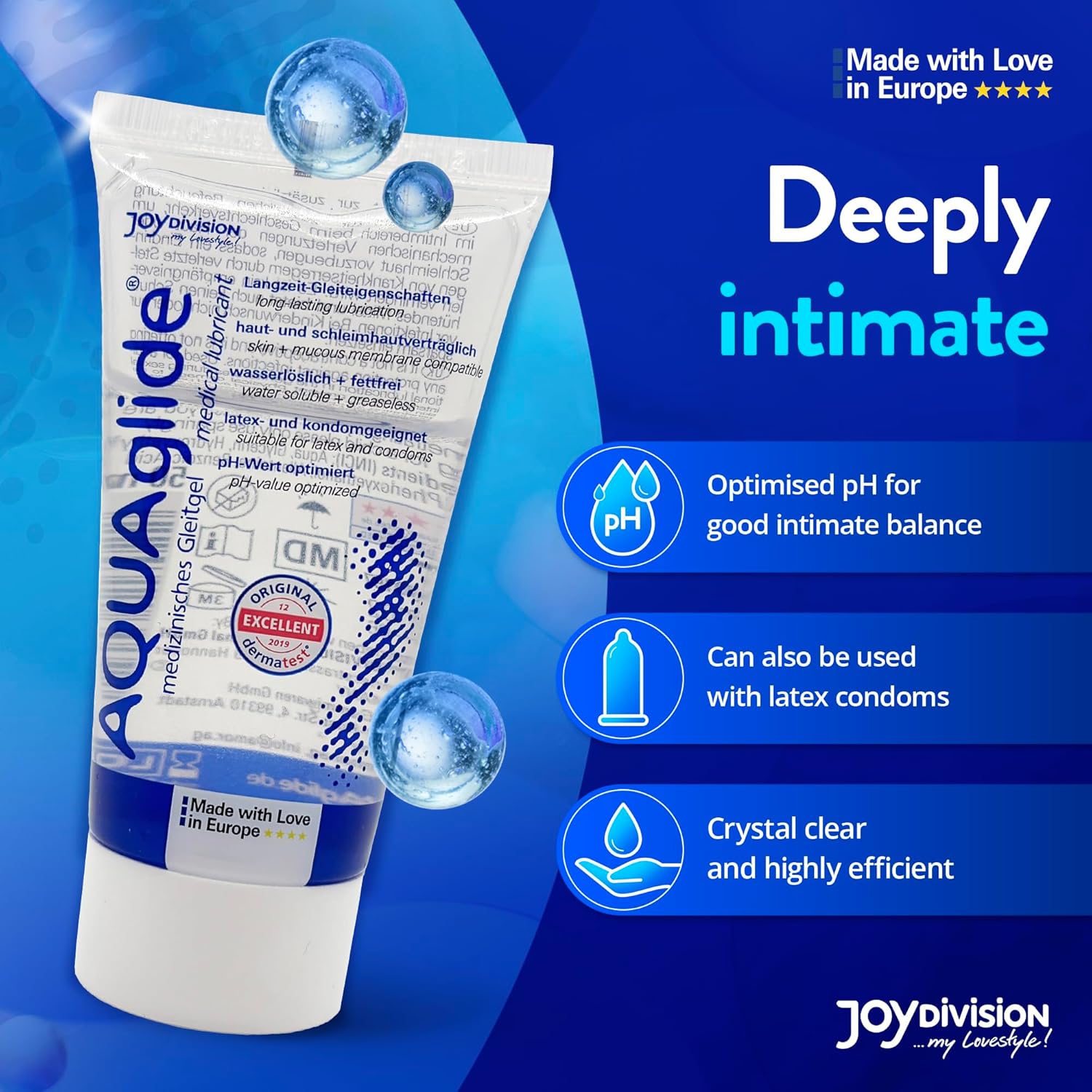 AQUAglide 50ml JoyDivision lubrifiant medical vegan fara grasimi inodor compatibil silicon 20 ani piata europeana