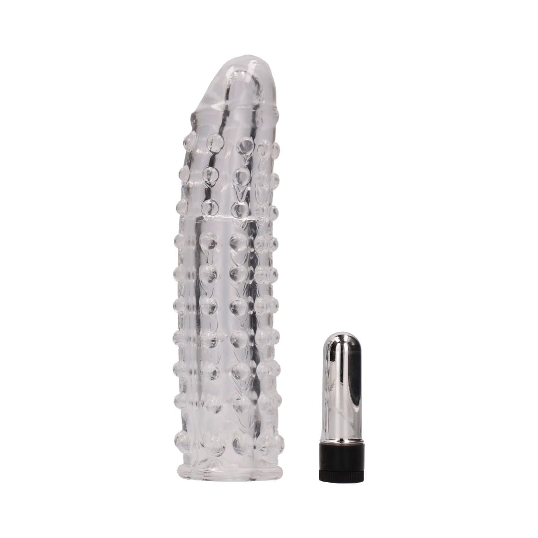Set manson penis transparent cu vibrator glont detasabil