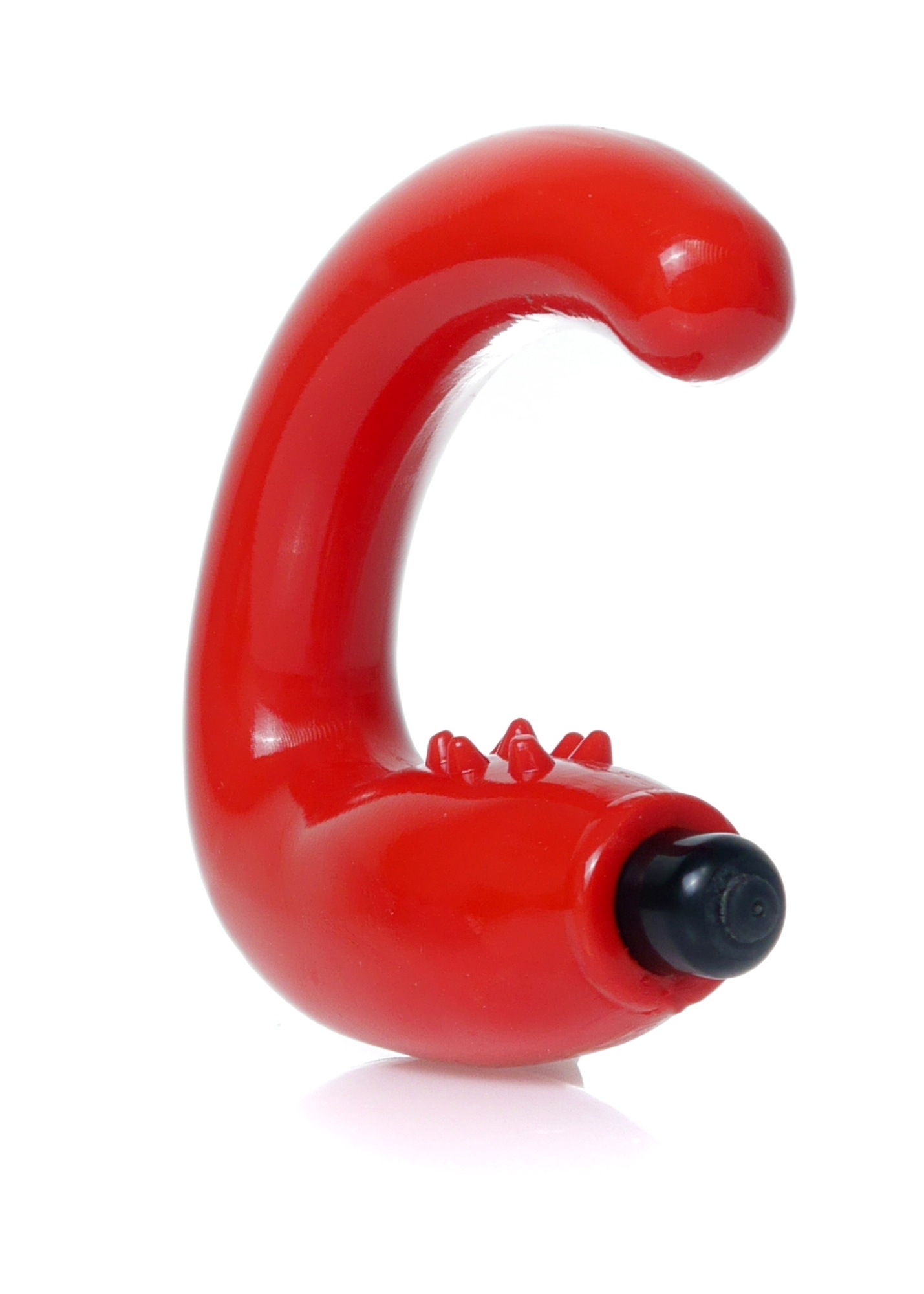 Stimulator de prostata Anal Fantasy Red, vedere din unghi cu capatul curbat