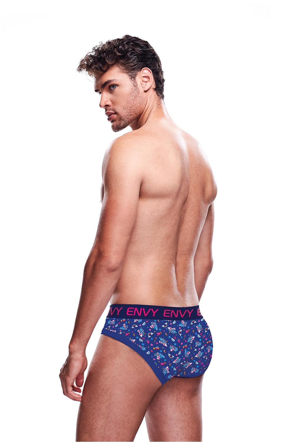 Chiloti Barbati Envy Menswear Magic Unicorn Albastru - vedere spate, banda elastica Envy