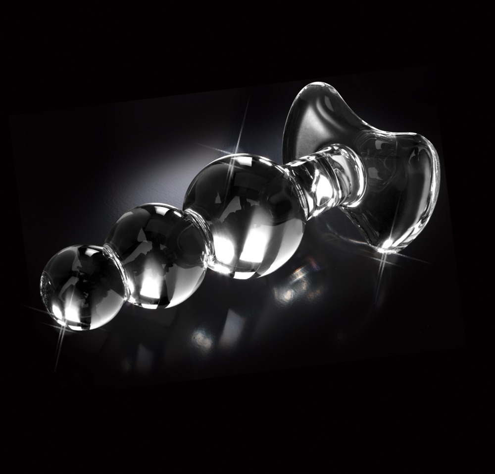 Icicles No 47 dop anal sticla transparent vedere spate baza ergonomica stop