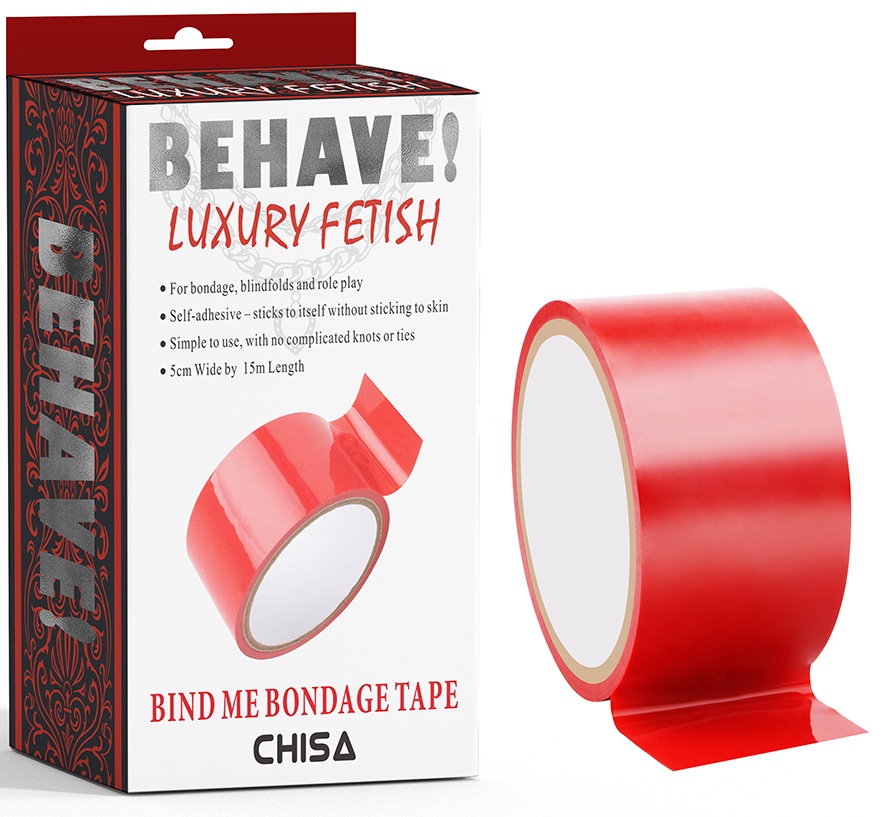 Banda bondage Bind Me rosie Chisa Novelties PVC 15 metri reutilizabila - vedere frontala