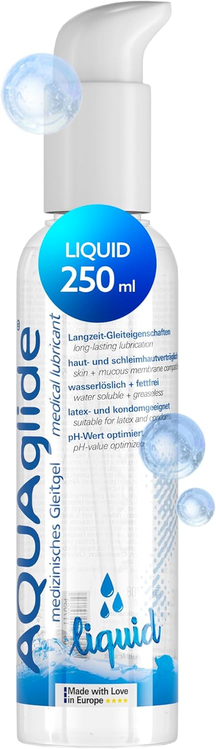 Lubrifiant JoyDivision AQUAglide Liquid 250ml pompita consistenta lichida crystal clear pH optim hipoalergenic fara parfum EAN 4028403117084
