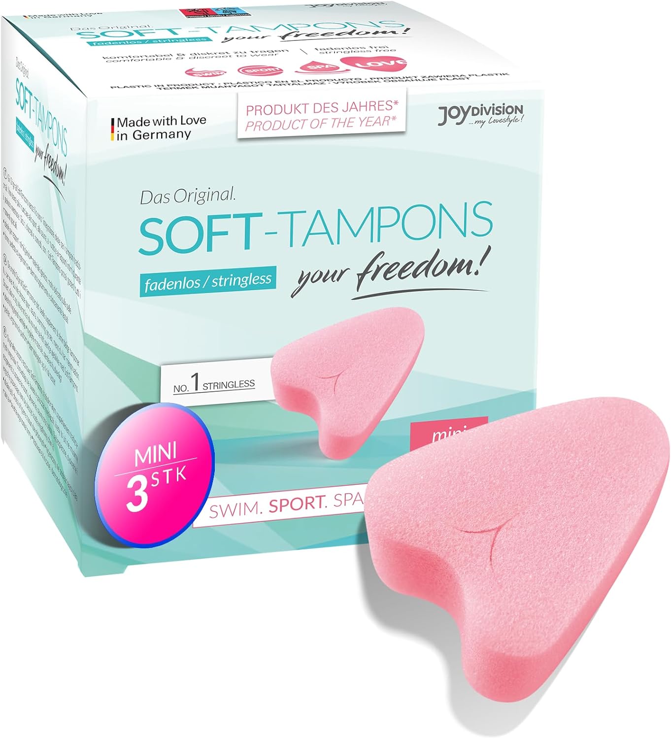 Tampoane igienice Mini Soft Tampons JoyDivision 3 bucati - pachet de testare
