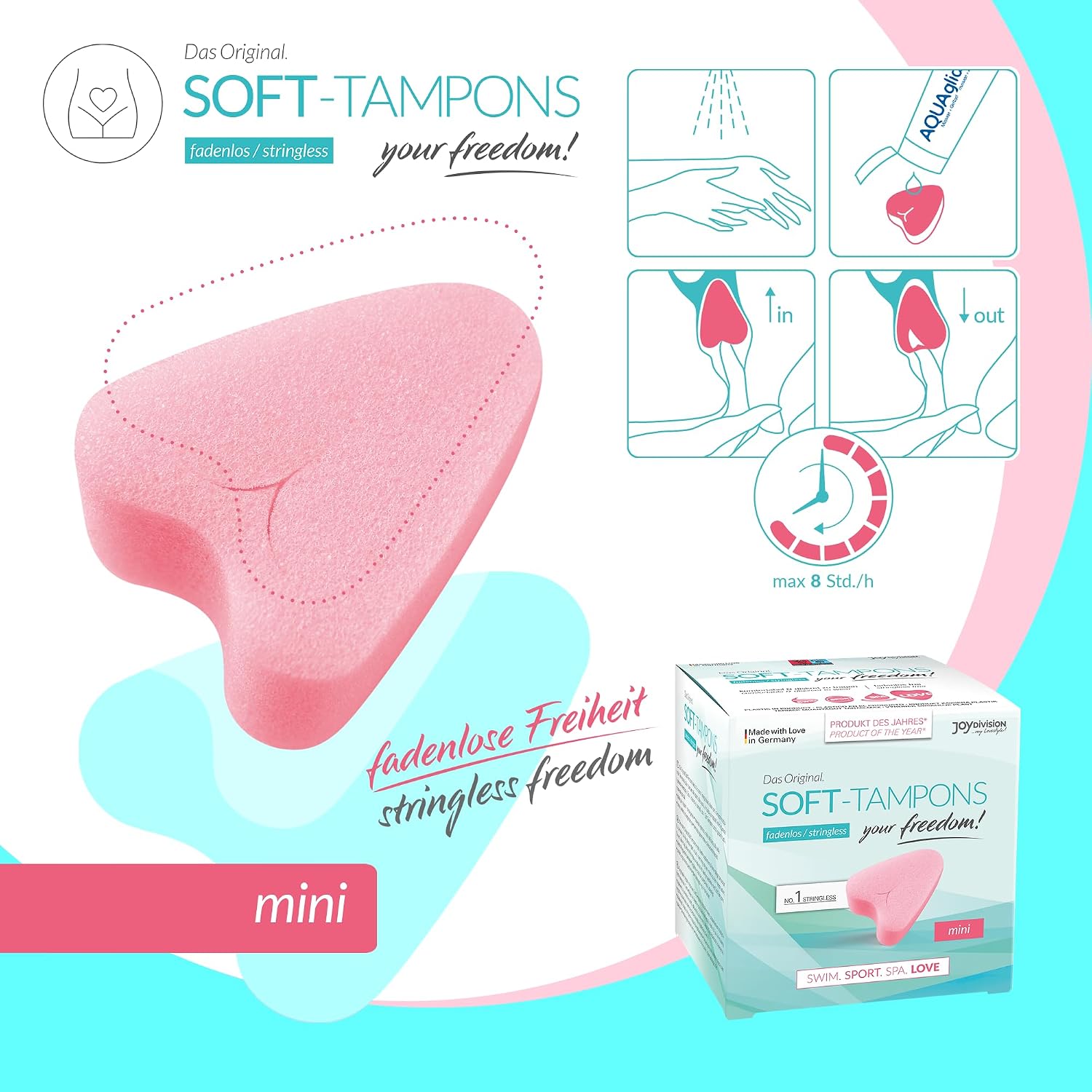 Mini Soft Tampons 50 buc JoyDivision - utilizare sauna inot sport