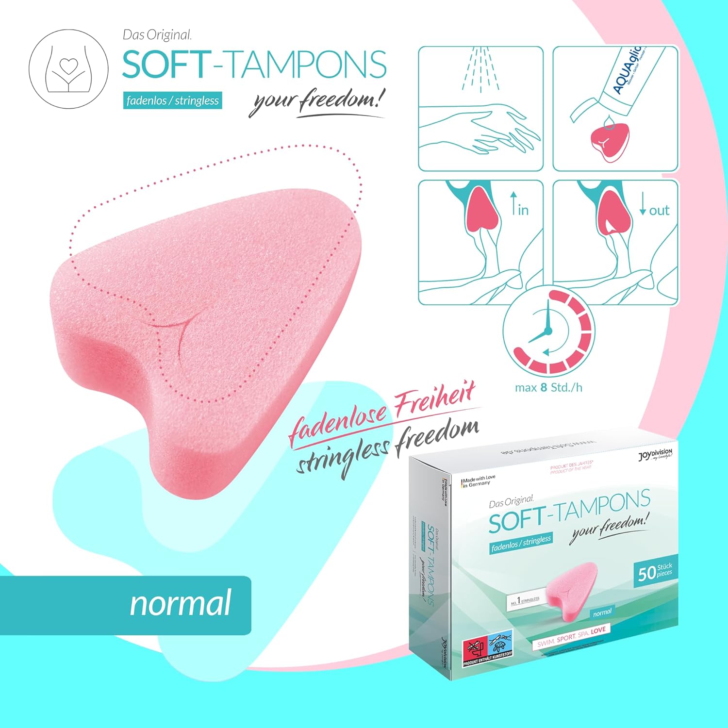 Soft Tampons Normal 50 buc JoyDivision - utilizare sauna inot sport