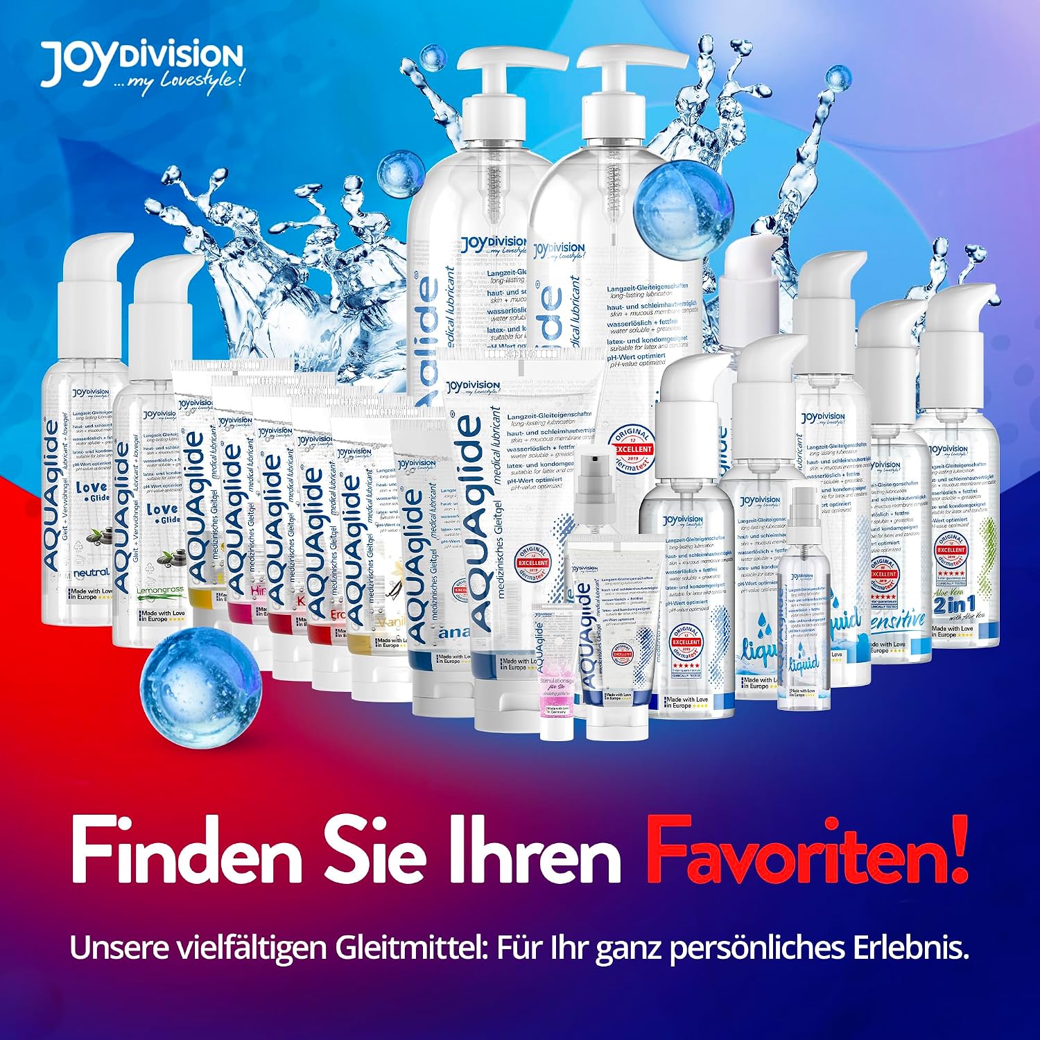 Lubrifiant JoyDivision AQUAglide Capsuni 100ml toate utilizarile oral vaginal anal compatibil latex EAN 4028403117909