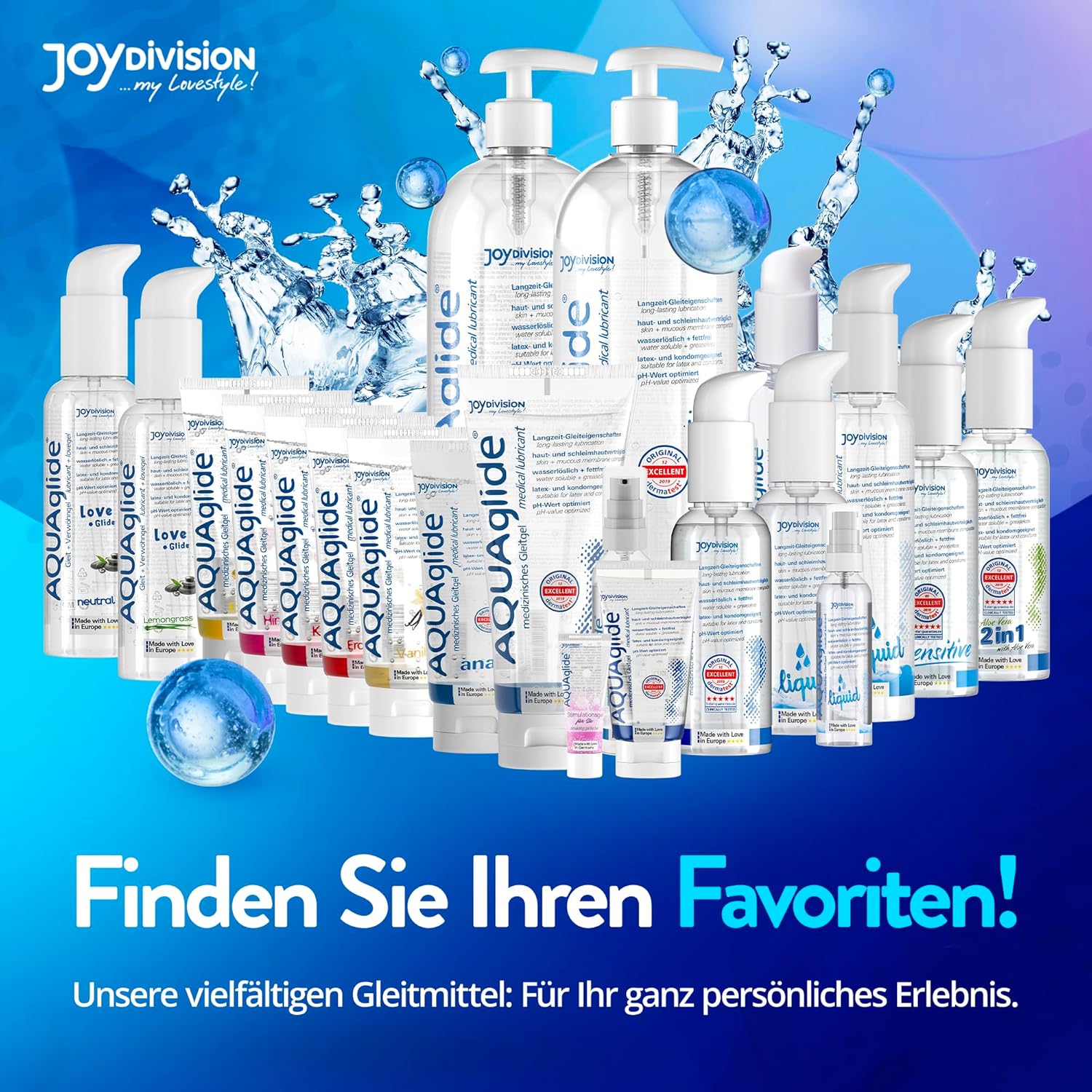 JoyDivision AQUAglide Liquid 125ml lubrifiant lichid natural compatibil latex silicon jucarii sex crystal clear fara parfum