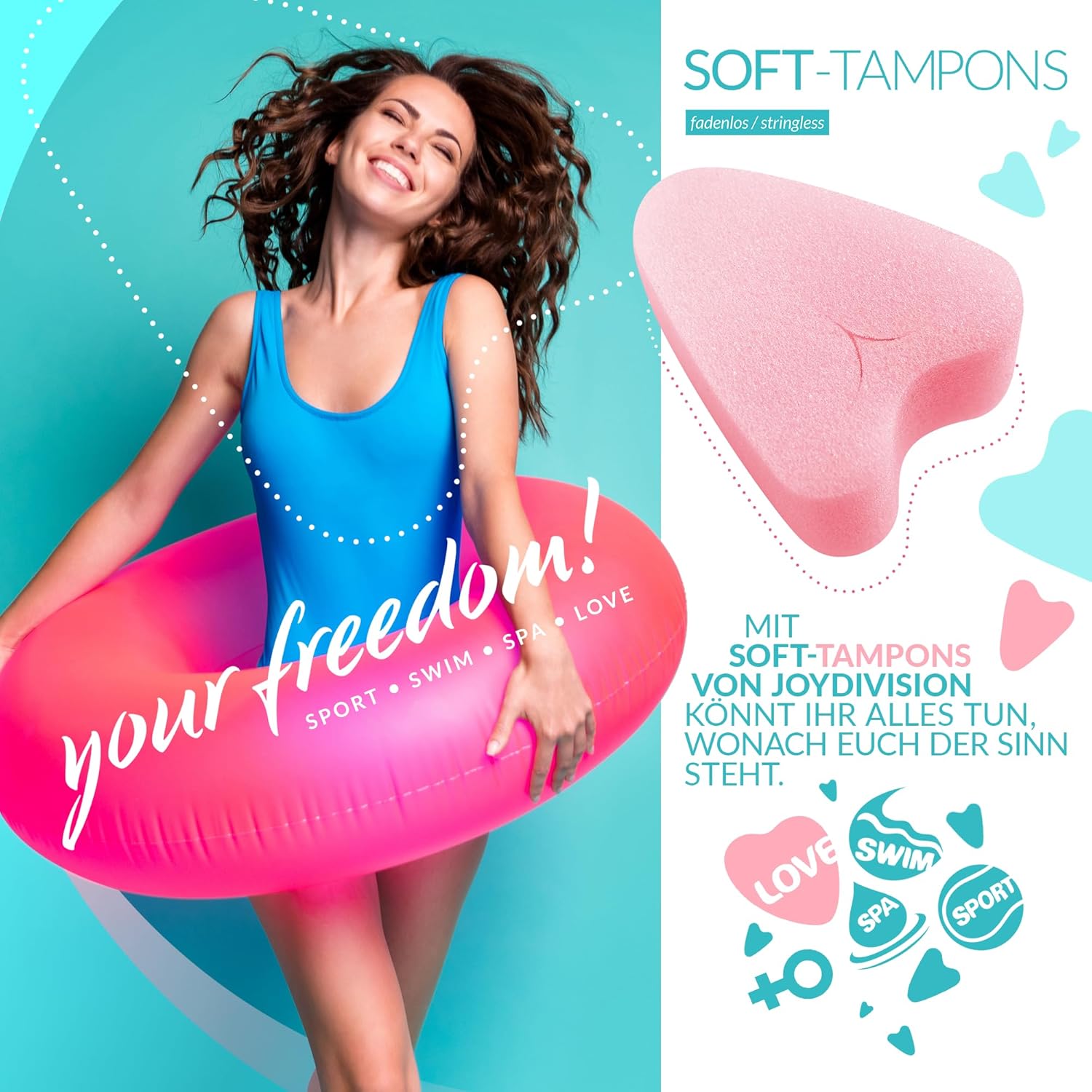 Soft Tampons Normal JoyDivision 3 buc - material burete medical hipoalergenic