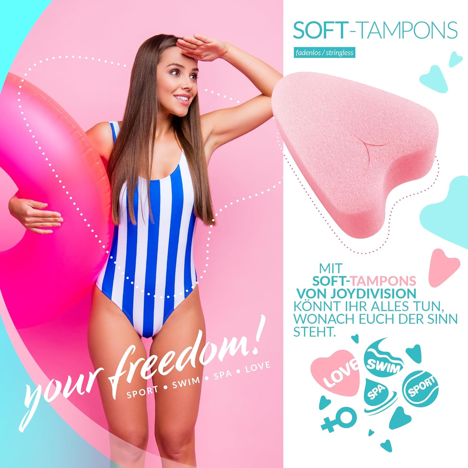 Mini Soft Tampons JoyDivision 50 buc - burete medical hipoalergenic