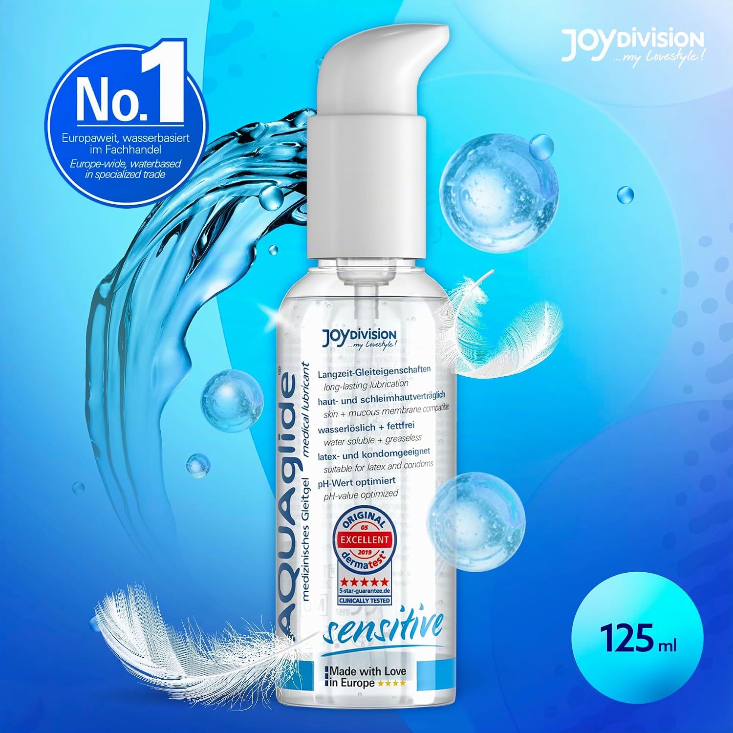 AQUAglide Sensitive JoyDivision fara glicerina fara parabeni formula vegana lubrifiant piele sensibila flora vaginala protejata