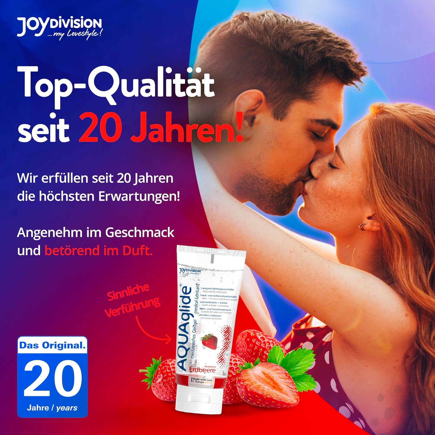 AQUAglide Capsuni JoyDivision 100ml aroma capsuni lubrifiant oral vaginal anal vegan pH optim Germania