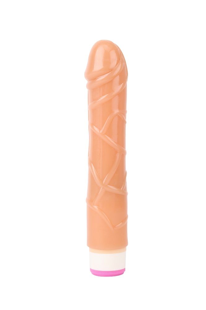Vibrator Basic Pulsator Natural Flesh - detaliu vene tulpina gland sculptat realist